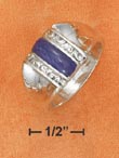 
SS 4x12mm Domed Charoite Bar Sides Ring W
