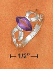 
SS 5x10mm Tension Set Amethyst Ring With 
