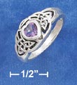 
SS 5mm Amethyst Heart Ring With Celtic Kn
