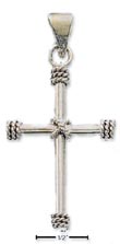 
SS Cross Pendant Wrapped Rope Edges - 1-1
