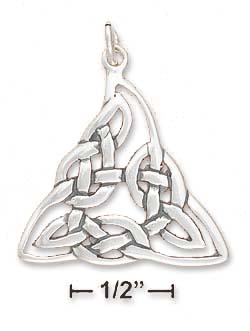 
Sterling Silver Celtic Knotted Triangle Pendant - 1 Inch
