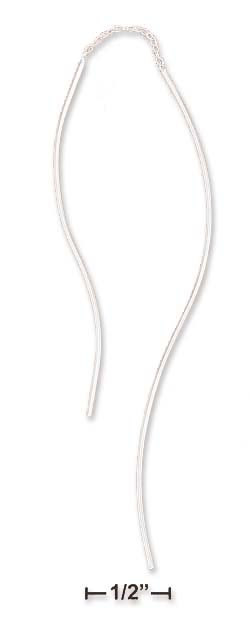 
Sterling Silver Uneven S Curve Earrings Threads (Appr. 6 Inch Length)
