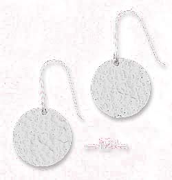 
Sterling Silver 3/4 Inch Hammered Textured Disk Earrings

