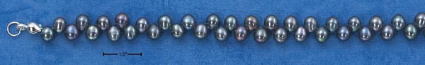 
Sterling Silver 7 Inch Gray Freshwater Cultured Pearl with Clasp Bracelet
