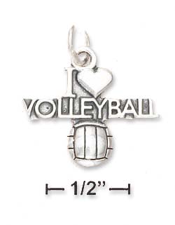 
Sterling Silver I Heart Volleyball With Volleyball Charm
