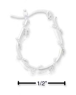 
Sterling Silver Double Wire Cable Wrapped U Hoop Earrings French Lock
