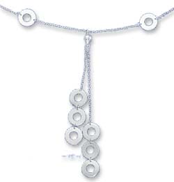 
Sterling Silver 17 Inch Cable and Open Circle Y Necklace
