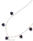 
Sterling Silver 16 Inch Five Lapis Hearts
