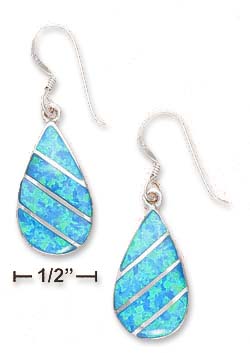 
Sterling Silver Simulated Blue Simulated Opal 1 Inch Tear Earrings
