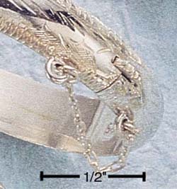 
Sterling Silver 7mm Etched Baby Bangle Bracelet (Appr. 50mm Diameter)
