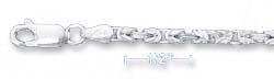 
Sterling Silver 2.5mm Square Byzantine - 7 Inch Bracelet
