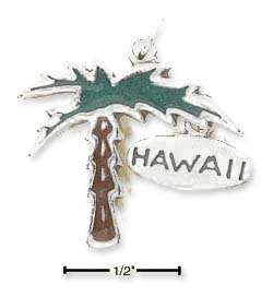 
Sterling Silver Enameled Palm Tree Charm With Hawaii Tag
