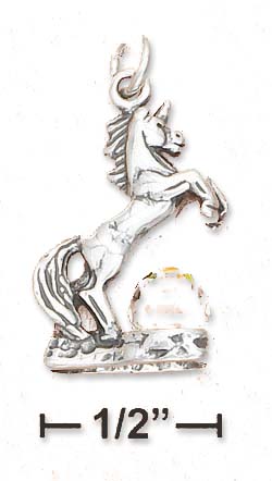 
Sterling Silver 3d Unicorn With Clear Crystal Ball Charm
