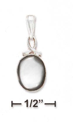
Sterling Silver Plain 9x11mm Gray Shell Top Loop Pendant
