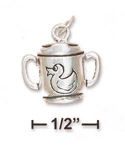 
Sterling Silver Double Handle Sippy Cup Charm With Ducky

