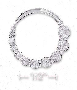 
SS 20mm Open Circle Slide Pendant With Journey Style Cubic Zirconias
