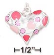 
SS 19x21mm Heart Charm With Pink Tone Ena
