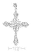 
SS 21 X 27mm Pointed Tip Cross Pendant CZ
