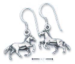 
Sterling Silver Galloping Horses On French Wire Earrings
