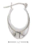 
Sterling Silver 27x16mm Puffed Hoop Frenc
