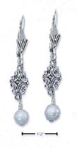 
Sterling Silver Scrolled Design FW Pearl 
