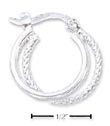 
SS 14mm Double Offset Textured Hoop Frenc

