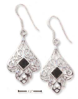 
Sterling Silver Filigree Scallop Design With yx Earrings
