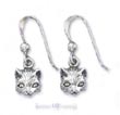 
Sterling Silver Antiqued Cat Face Earring
