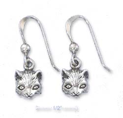 
Sterling Silver Antiqued Cat Face Earrings (Nickel Free)
