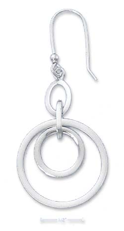 
Sterling Silver Double Open Circle Dangles Oval Earrings
