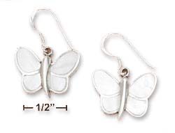 
Sterling Silver Butterfly Simulated Mother of Pearl Wings Earrings
