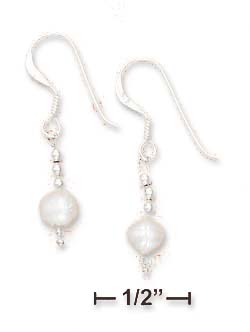 
Sterling Silver White Freshwater Cultured Pearl With Triple Bead Earrings
