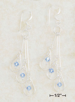 
Sterling Silver Triple Teardrop Dangle Crystals Earrings
