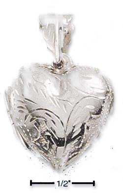 
Sterling Silver Engraved Heart Locket Pendant (22mm Wide X 21mm High)
