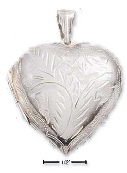 
Sterling Silver 32mm Large Engraved Heart Locket Pendant
