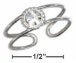 
Sterling Silver Round CZ With Roping Open
