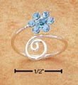 
Sterling Silver Scroll and Round Blue CZ 
