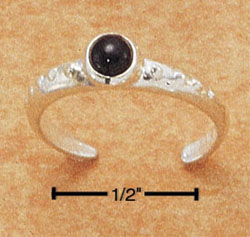 
Sterling Silver Dotted Ring Toe Ring Cabochon Simulated Onyx Stone
