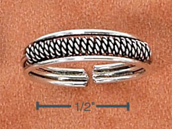 
Sterling Silver Antiqued Triple Shank With Coil Toe Ring
