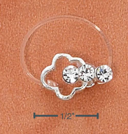 
Sterling Silver Jellywire Cloud With 3 Crystals Toe Ring
