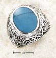 
SS Mens Bezel Set Turquoise Ring With Tap
