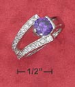 
SS 7mm Purple CZ Ring One Sided Partial P
