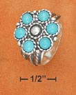 
Sterling Silver Turquoise Flower Center W
