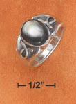 
SS Plain 9x11mm Gray Shell Ring With Side
