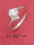 
Sterling Silver 7x5 Tipped Oval CZ Ring B
