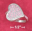 
SS Sideways 14m Pink Pave CZ Heart Ring P
