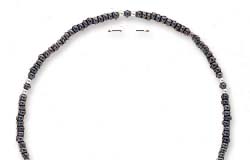 
Sterling Silver 9 Inch Silver and Gray Pony Bead Anklet
