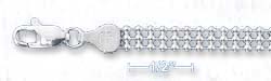 
Sterling Silver 3 Row Bead 5.5mm Wide - 7 Inch Bracelet

