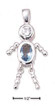 
Sterling Silver March Bead Boy Charm With
