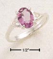 
Sterling Silver Oval Amethyst Ring With T
